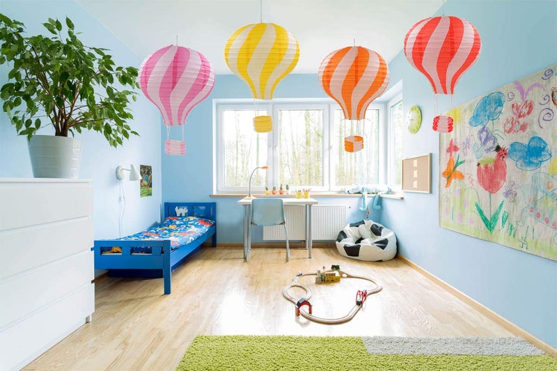 Famgee 12 inch Hanging Hot Air Balloon Paper Lanterns Set Decoration Birthday Wedding Christmas Party Decor Gift Set Stripe Style Pack of 6 - Image 2